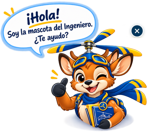 ¡Hola! Soy la mascota del Ingeniero. ¿Te ayudo? Mascota del IES Ingeniero de la Cierva.