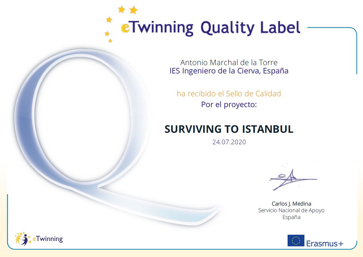 Sello de Calidad Surviving to Istanbul Antonio Marchal